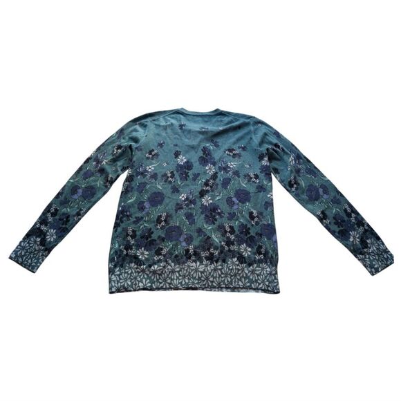NWT Karen Scott Teal Floral Field Flowers Cardigan S - Picture 8 of 9